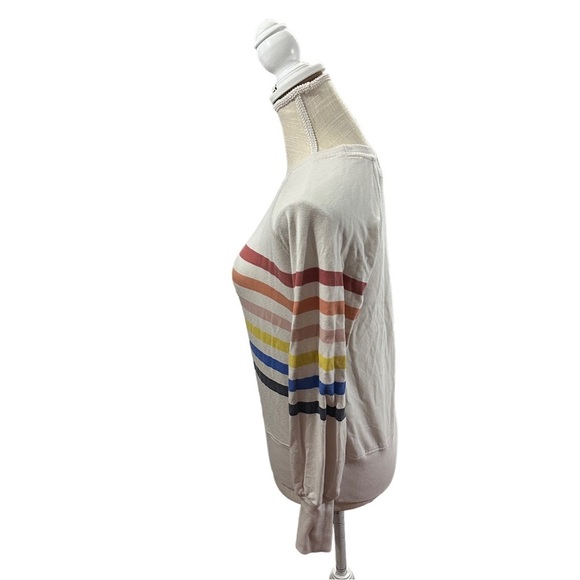 Sundry Colored Striped Raglan Long Sleeve Sweatshirt Sz 1 Sm Soft Modal Blend - Picture 4 of 13